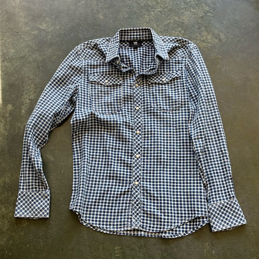 Men’s Gstar western plaid shirt sz M